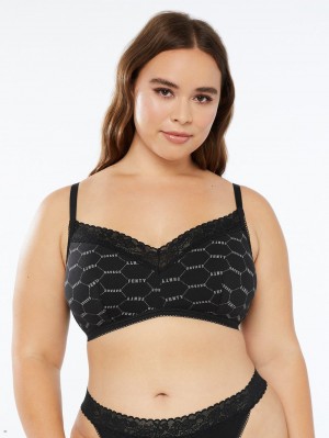 Savage X Fenty Cotton Essentials Lace-Trim Black USA | 413-LBNCIJ