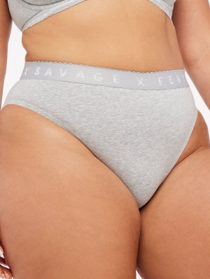 Savage X Fenty Cotton High-Leg Grey USA | 612-GBCLFM