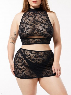 Savage X Fenty Link Up Lace Keyhole Black USA | 928-ZFAPWD