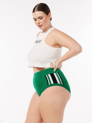 Savage X Fenty Lit Leisure Knit Booty Green USA | 903-VIBPNA