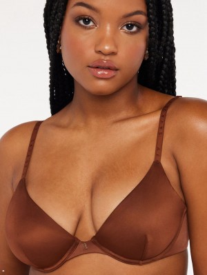 Savage X Fenty New Microfiber Plunge Brown USA | 319-DQFABN