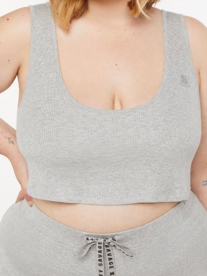 Savage X Fenty Rib Sleep Crop Grey USA | 425-XZEQTU