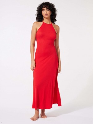 Savage X Fenty Rib Xssentials Maxi Slip Red USA | 396-LHQBWO