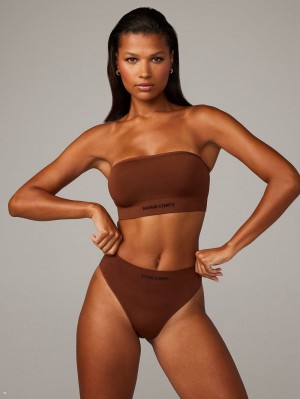 Savage X Fenty Seamless Bandeau Brown USA | 956-DXHCRY