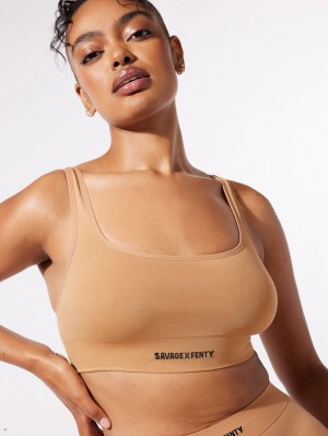 Savage X Fenty Seamless Scoop-Neck Beige USA | 481-ESYALN