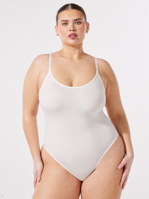 Savage X Fenty Seamless Teddy White USA | 346-IPLDGJ