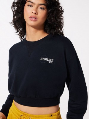 Savage X Fenty Xssential Scope Logo Cropped Black USA | 658-XUFCJA