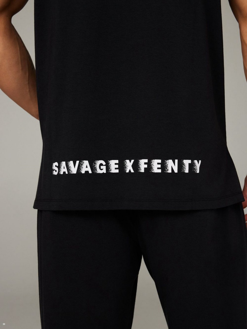 Savage X Fenty Bed Of Dreams Sleep Tank Black USA | 962-JMARIN