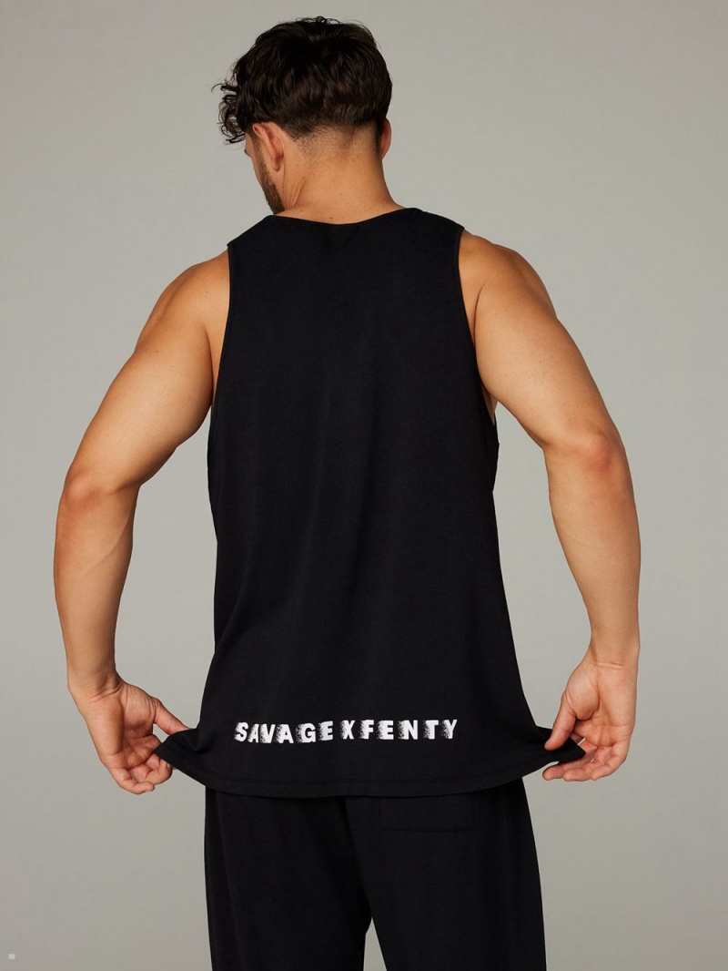 Savage X Fenty Bed Of Dreams Sleep Tank Black USA | 962-JMARIN