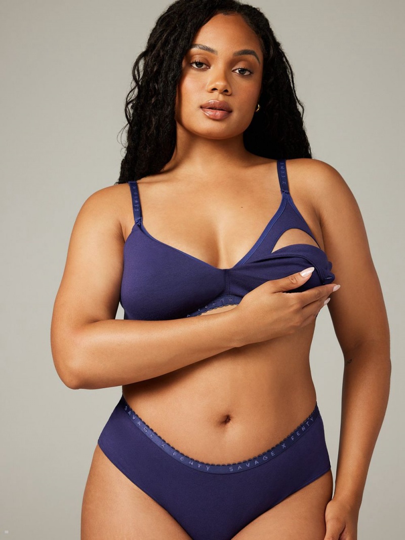 Savage X Fenty Cotton Maternity Navy USA | 846-NZAOSY