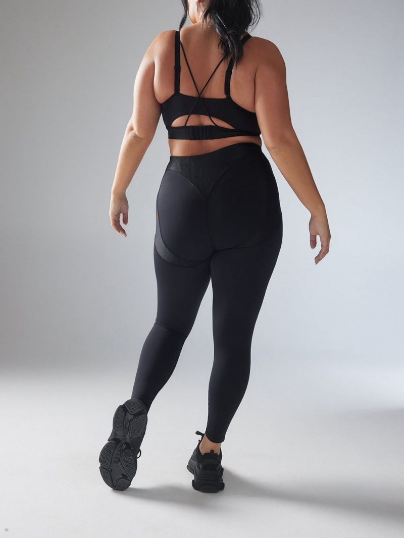 Savage X Fenty Curve Alert High-Waist Rib Black USA | 769-QNCUOM