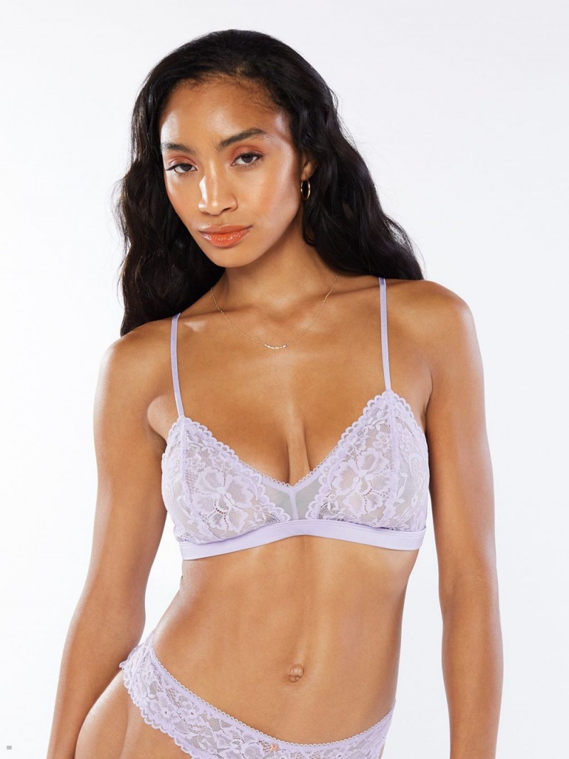 Savage X Fenty Floral Lace & Mesh Purple USA | 502-RXITJZ