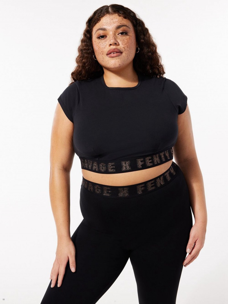 Savage X Fenty Forever Savage Crop Black USA | 493-CIRXKU