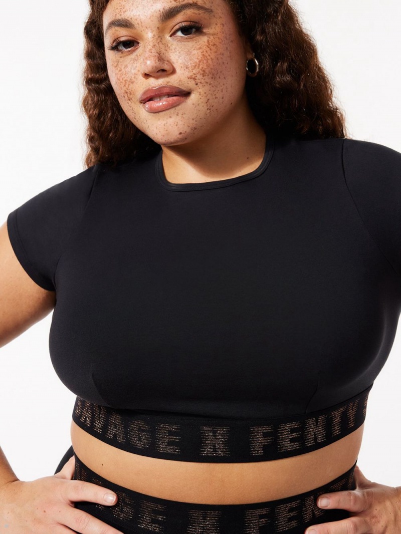 Savage X Fenty Forever Savage Crop Black USA | 493-CIRXKU