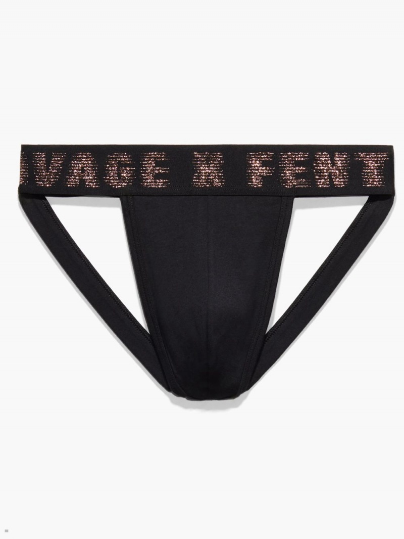 Savage X Fenty Jock Strap Black USA | 497-YDTNXG