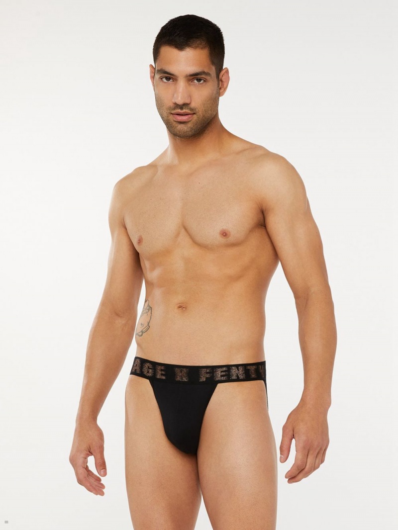 Savage X Fenty Jock Strap Black USA | 497-YDTNXG