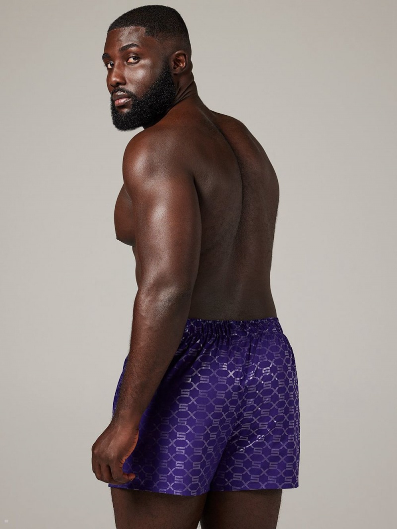 Savage X Fenty Knight Shift Cotton Boxers Purple USA | 641-FGPNBR