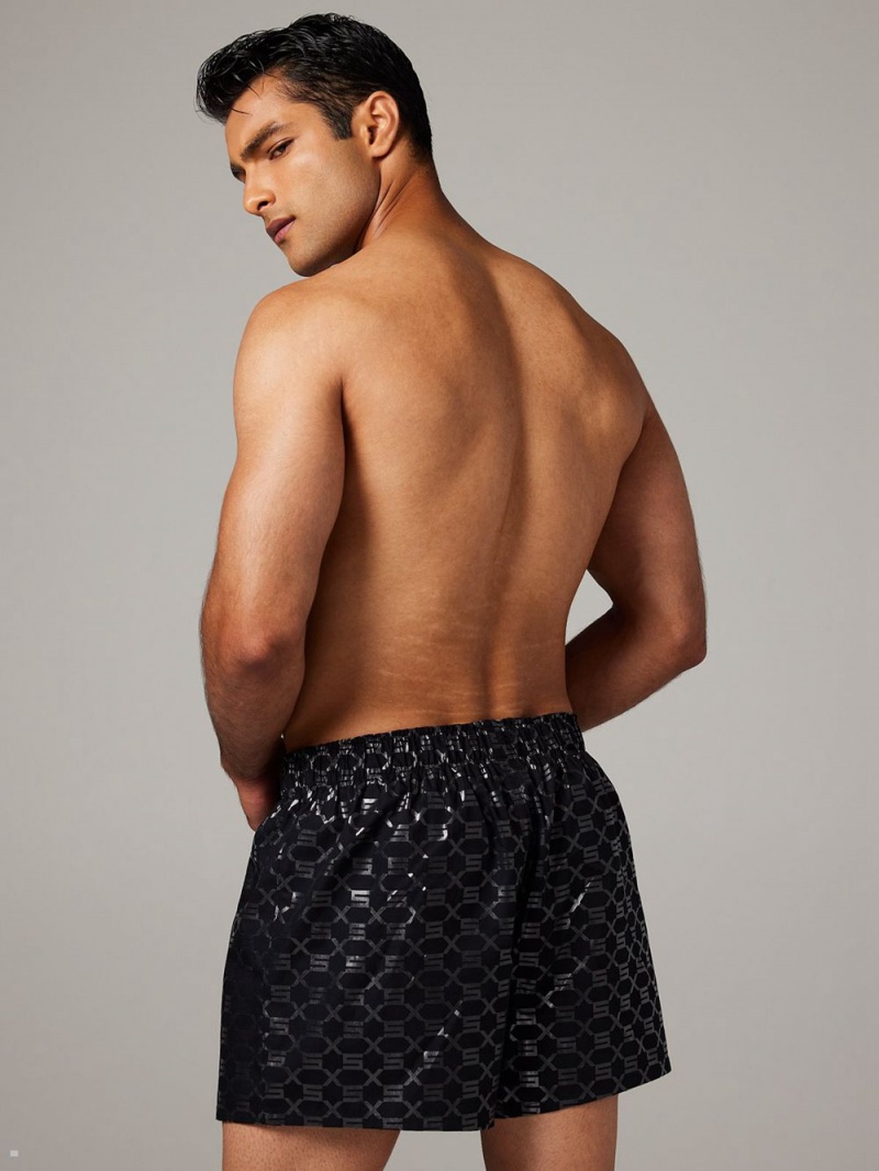 Savage X Fenty Knight Shift Cotton Boxers Black USA | 092-FEGKBJ