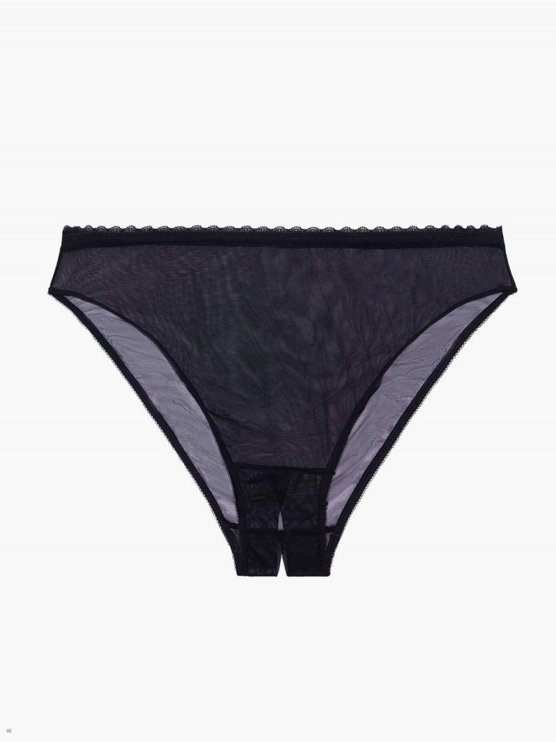 Savage X Fenty Mesh Crotchless High-Leg Black USA | 684-VBZGUC