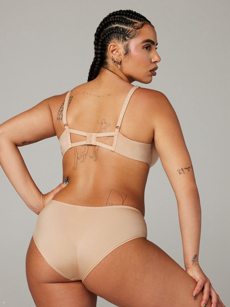 Savage X Fenty New Microfiber Beige USA | 193-RIBCTH