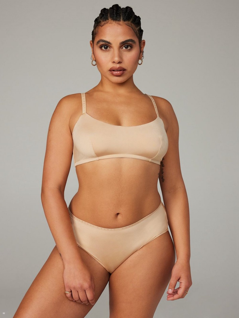 Savage X Fenty New Microfiber Unlined Beige USA | 647-MOSDYQ