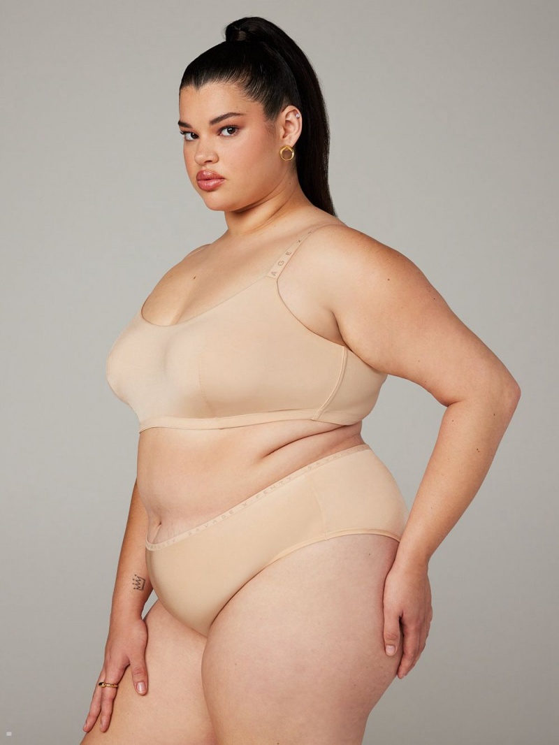 Savage X Fenty New Microfiber Unlined Beige USA | 785-GALNWQ