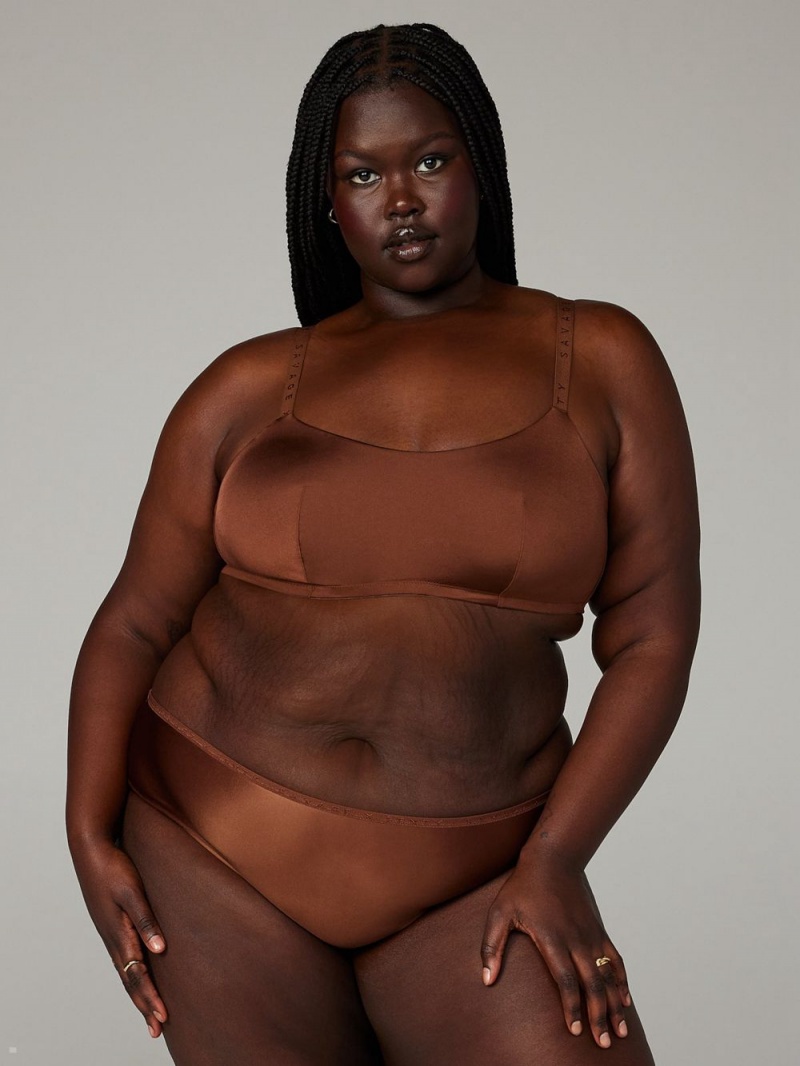 Savage X Fenty New Microfiber Unlined Brown USA | 217-HIBFSN