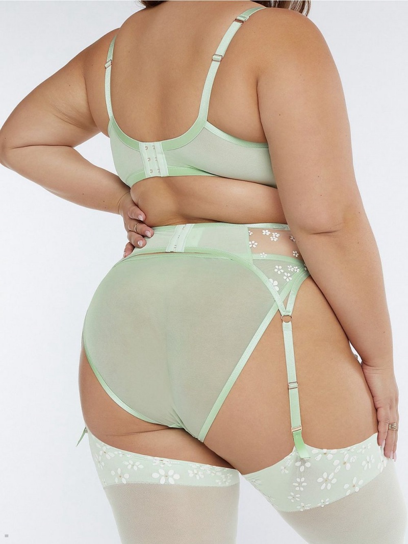 Savage X Fenty Puff Daisy Garter Mint USA | 604-CZNFJR