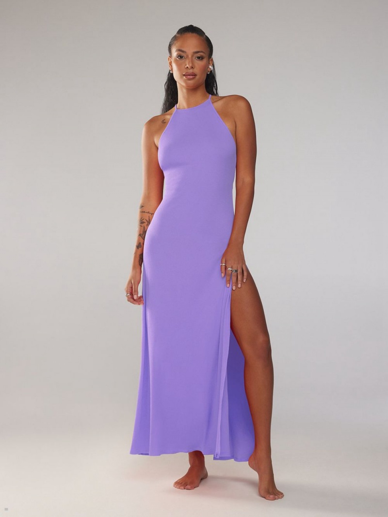 Savage X Fenty Rib Xssentials Maxi Slip Purple USA | 209-BORUXJ