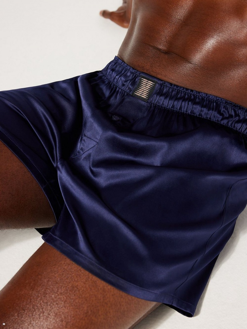 Savage X Fenty Satin Boxers Blue USA | 390-NGYQTF