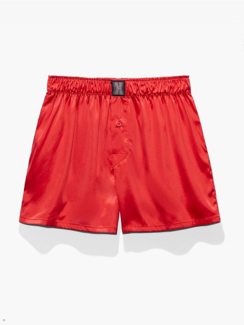 Savage X Fenty Satin Boxers Red USA | 357-GPSATY