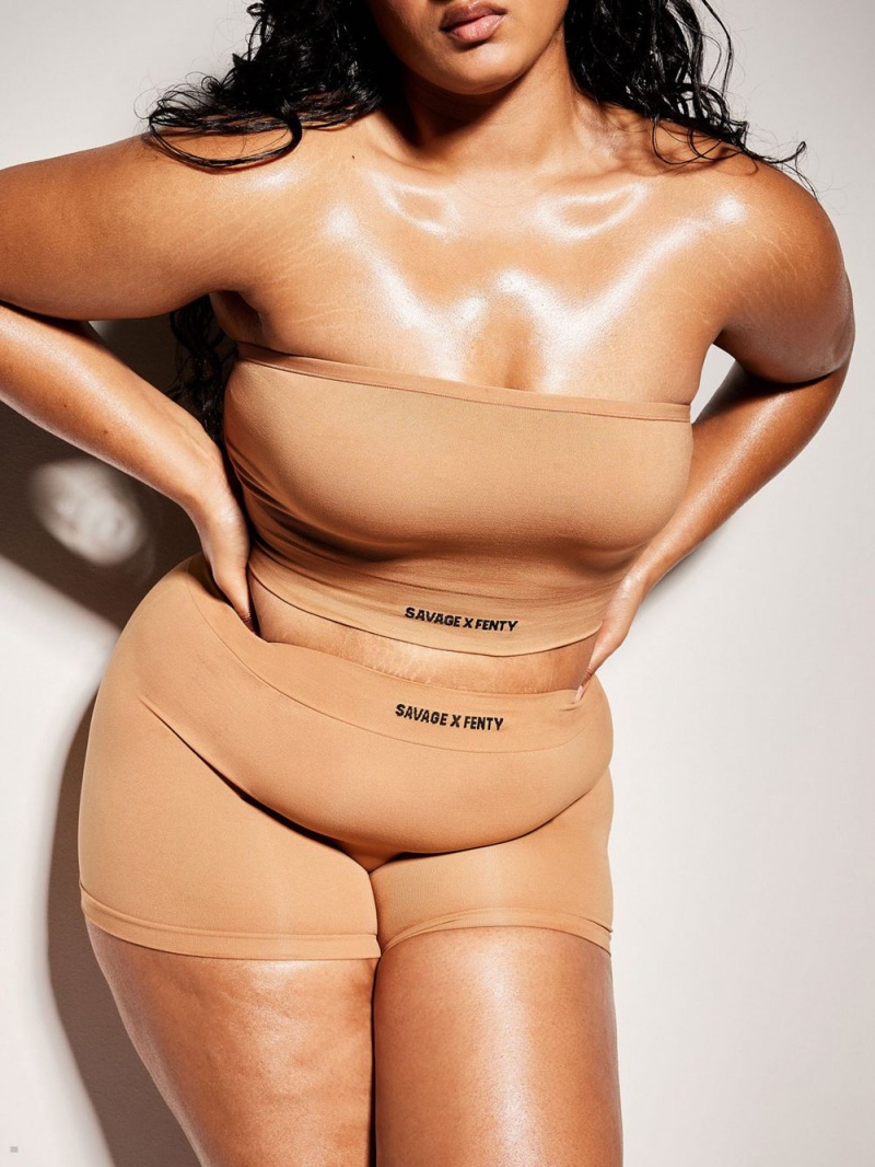 Savage X Fenty Seamless Bandeau Beige USA | 481-GIJEZH