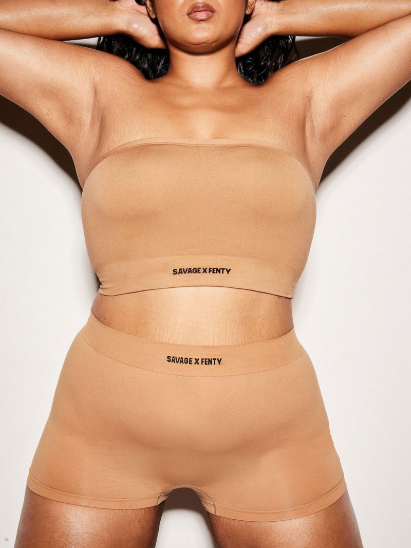 Savage X Fenty Seamless Bandeau Beige USA | 481-GIJEZH