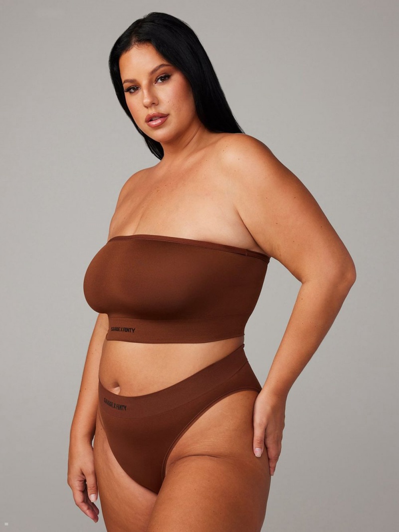 Savage X Fenty Seamless Bandeau Brown USA | 571-KWGCPB