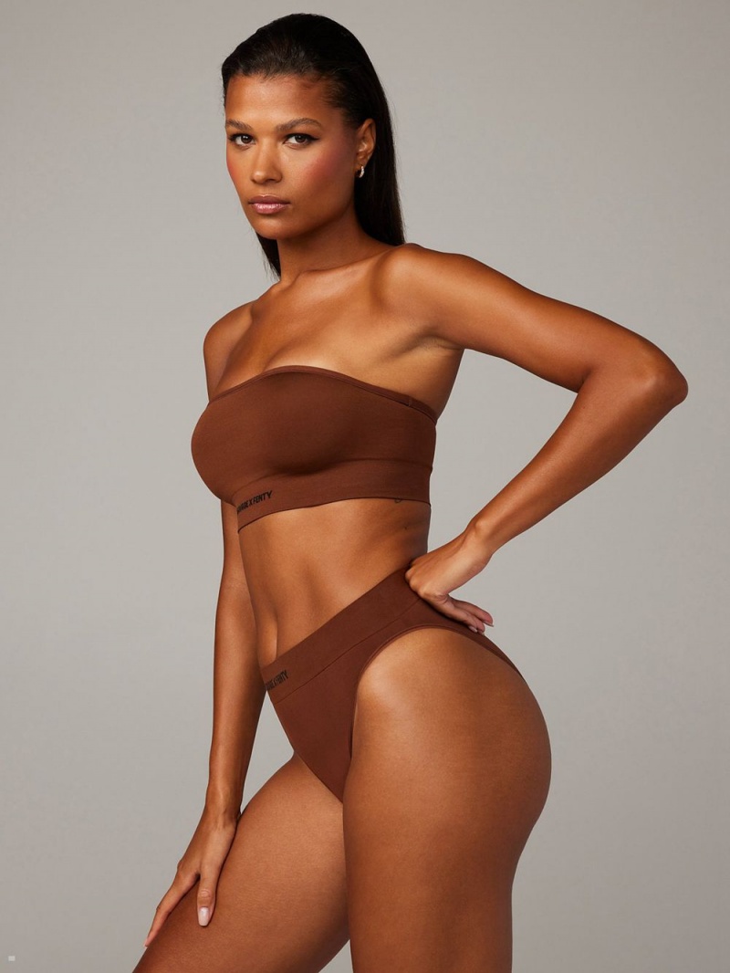 Savage X Fenty Seamless Bandeau Brown USA | 956-DXHCRY