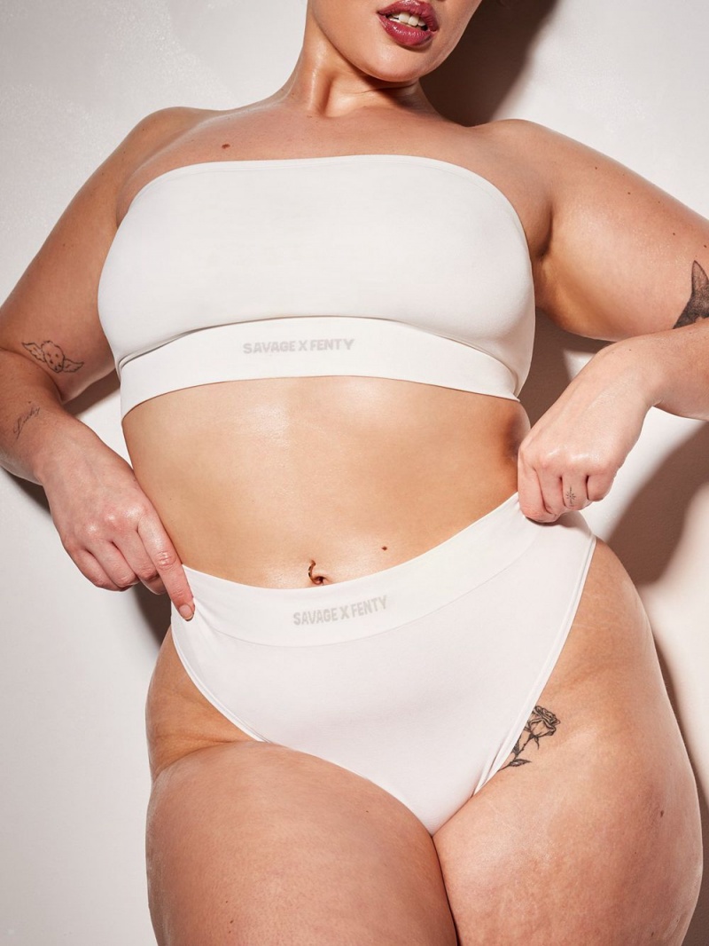 Savage X Fenty Seamless Bandeau White USA | 218-KICGBP