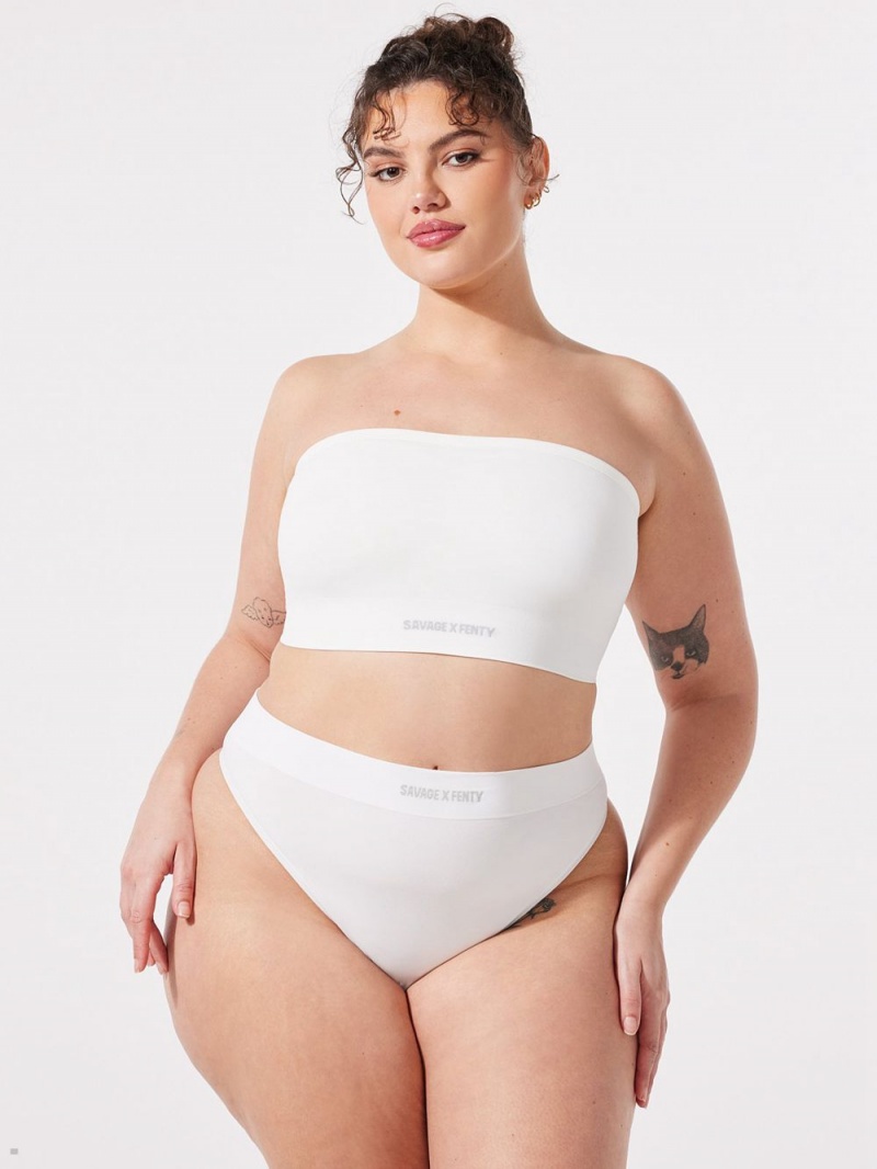 Savage X Fenty Seamless Bandeau White USA | 218-KICGBP