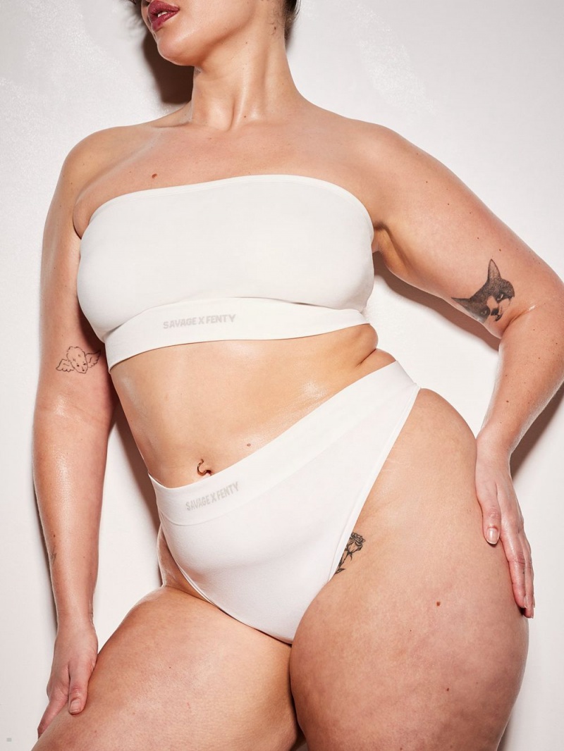 Savage X Fenty Seamless Bandeau White USA | 218-KICGBP