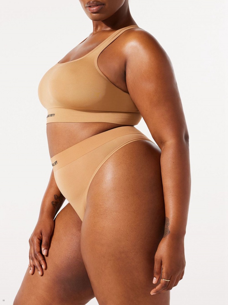 Savage X Fenty Seamless High-Waist Beige USA | 946-ZWPTSX