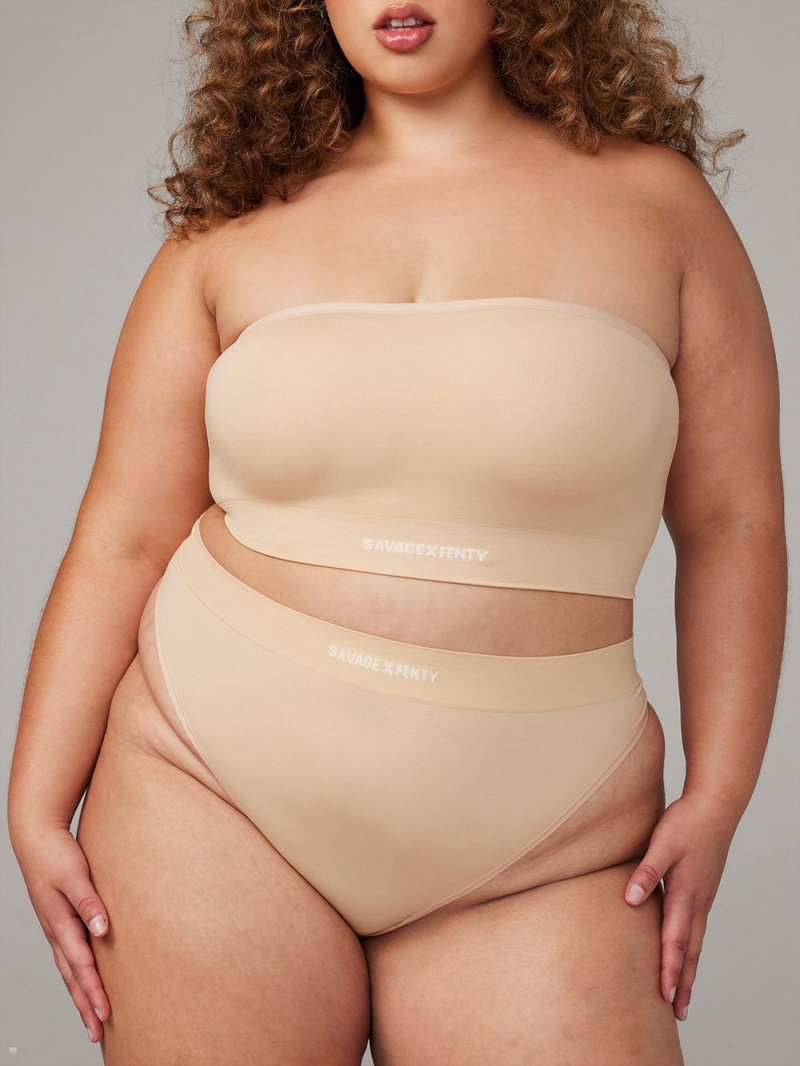 Savage X Fenty Seamless High-Waist Beige USA | 615-TGRPVL