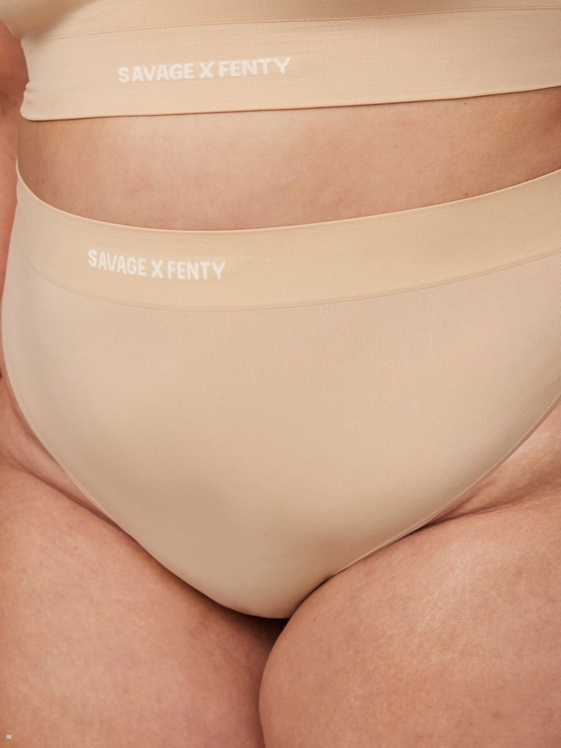 Savage X Fenty Seamless High-Waist Beige USA | 615-TGRPVL