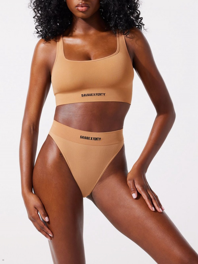 Savage X Fenty Seamless High-Waist Beige USA | 473-IUHGJX