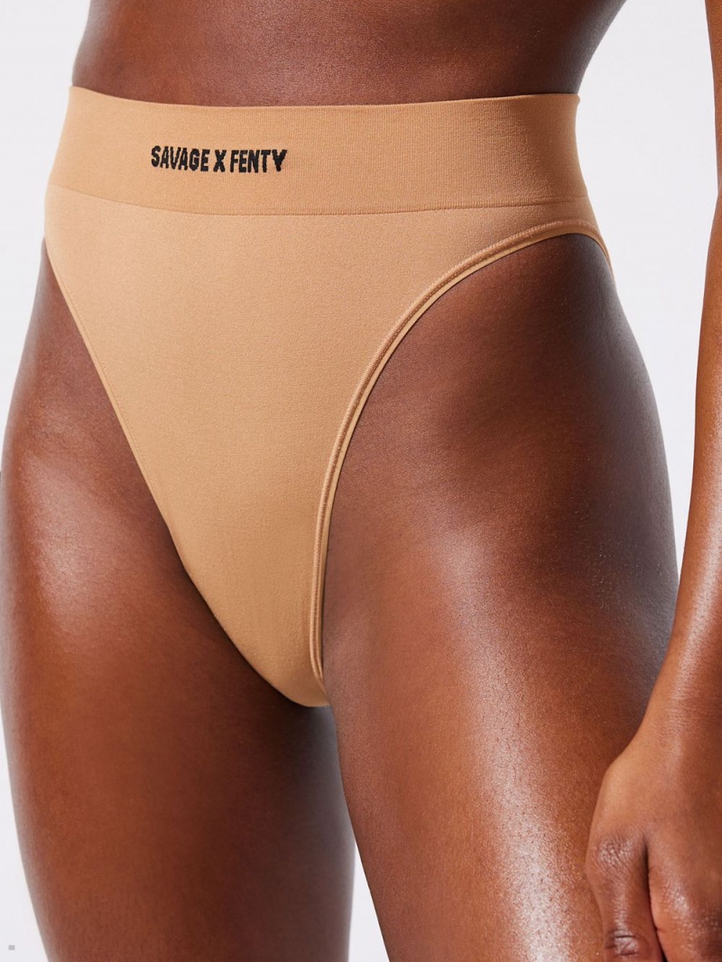 Savage X Fenty Seamless High-Waist Beige USA | 473-IUHGJX