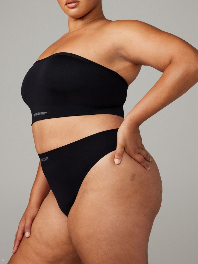 Savage X Fenty Seamless High-Waist Black USA | 470-WYLMFR