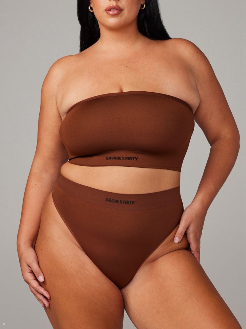 Savage X Fenty Seamless High-Waist Brown USA | 850-KDVNIL