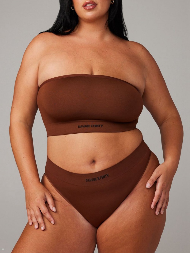 Savage X Fenty Seamless High-Waist Brown USA | 956-NMYBIA