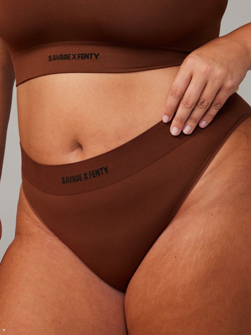 Savage X Fenty Seamless High-Waist Brown USA | 956-NMYBIA