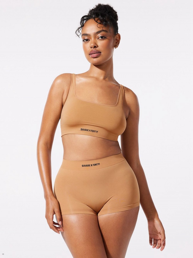 Savage X Fenty Seamless Scoop-Neck Beige USA | 481-ESYALN