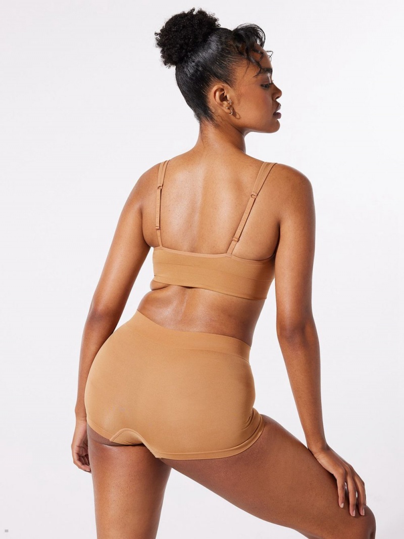 Savage X Fenty Seamless Scoop-Neck Beige USA | 481-ESYALN