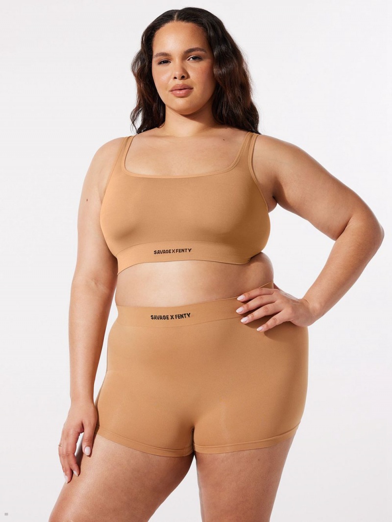 Savage X Fenty Seamless Scoop-Neck Beige USA | 457-LNTOYP